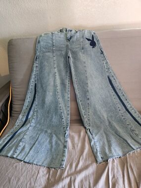 Playboy Light Blue Wide Leg Flare Jeans